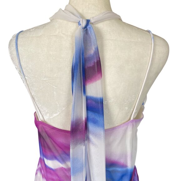 S.L. Fashions 8 multicolored sheer fully lined maxi dress padded embellished - Picture 8 of 16